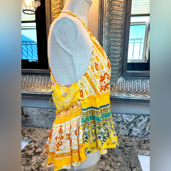 FREE PEOPLE BELLINI PATCHWORK TANK TOP! color Sunshine Combo 
size small - Picture 4 of 10